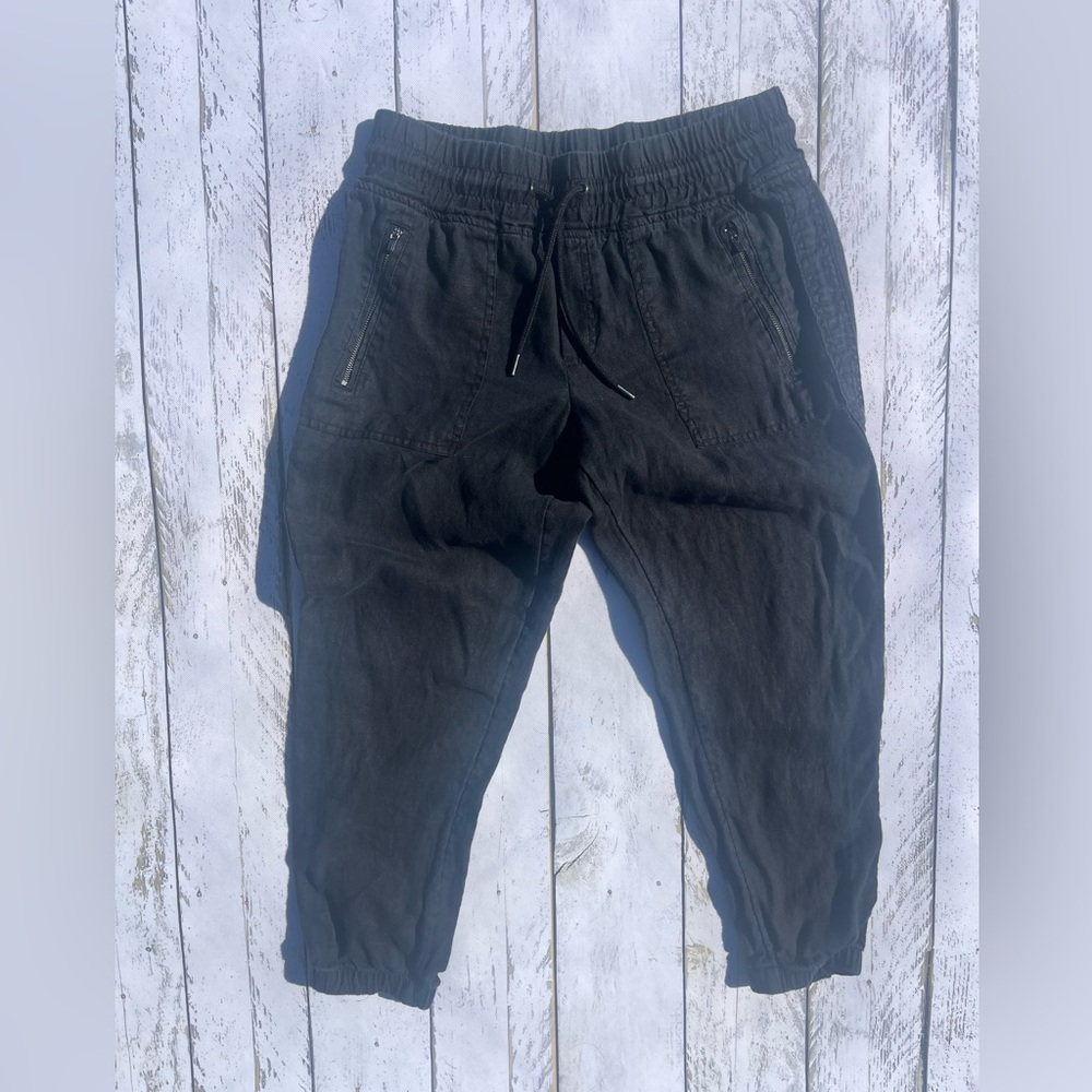 Athleta Black Jogger Pants 6 petite LINEN - Picture 4 of 9